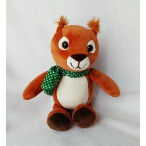 Kinder Surprise 9" Plush Winter Holiday Red  Squirrel Green Scarf Stuffed Animal